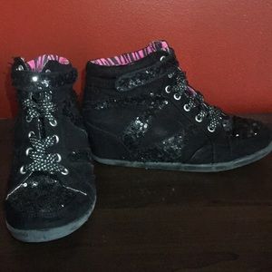 Justice Hightop Shoes With black sequin